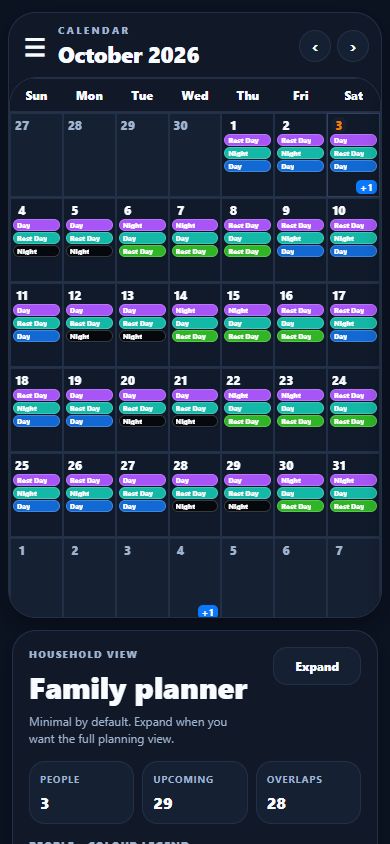 ShiftVault Android beta: family calendar